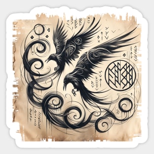 Huginn and Muninn Sticker